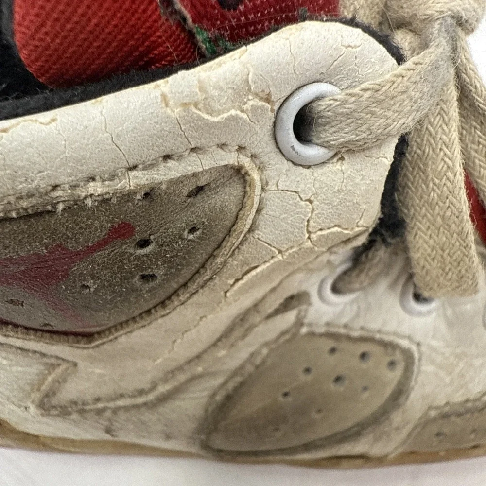 Vintage 1991 Nike Baby Air Jordan Shoes Red White Size 4